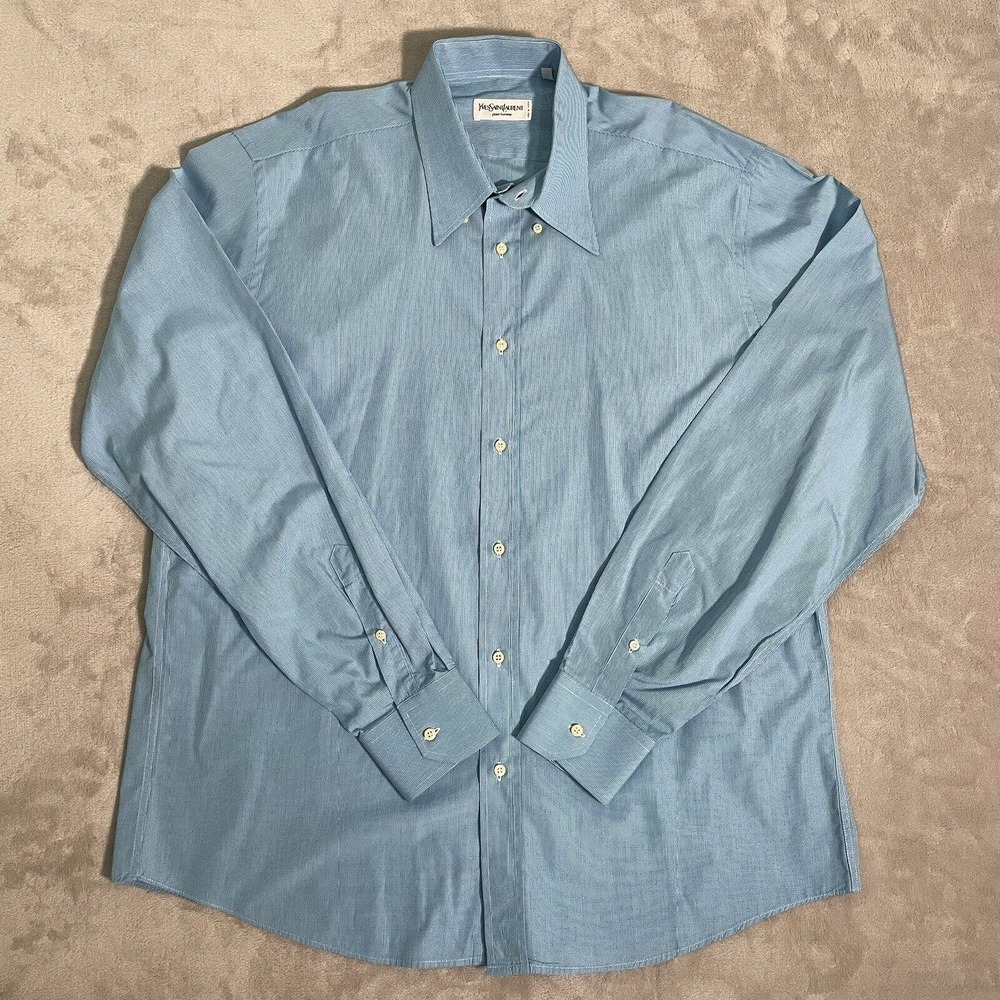 Yves Saint Laurent Pour Homme Men Long Sleeve Button Shirt Size XXL 45 / 18